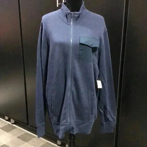 Old Navy Full Zip cotton knit sweater/jacket, chest & hip pockets,high neck